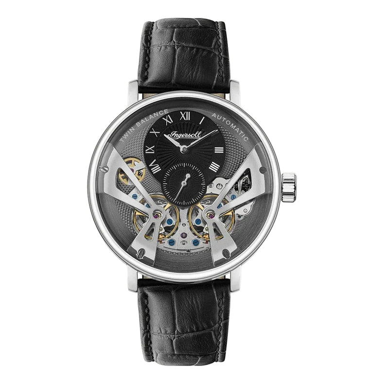 Ingersoll | Tennessee dual rotor 45.5mm grey dial and black leather | I13103