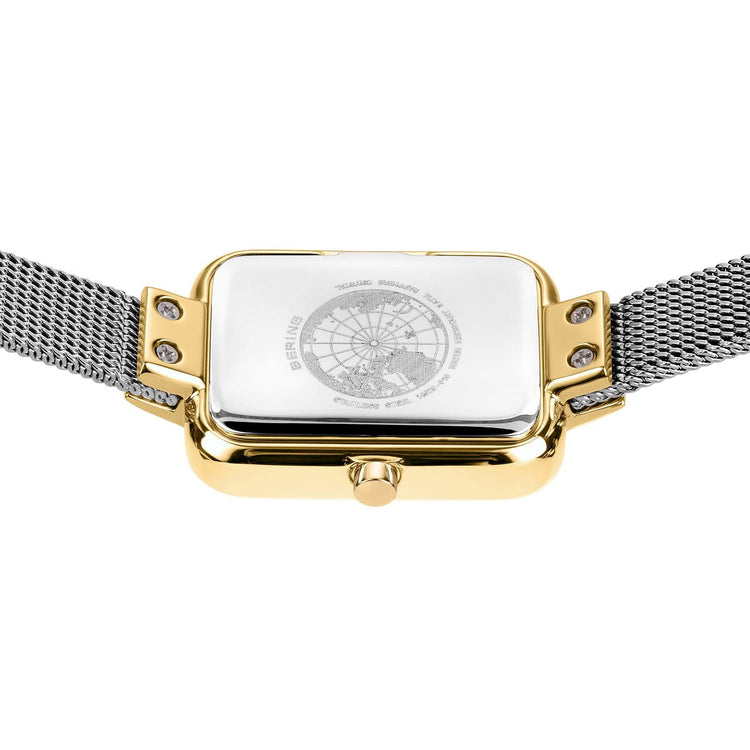 Bering | Classic Silver brushed and polished and gold 20mm silver square dial | 14520-010