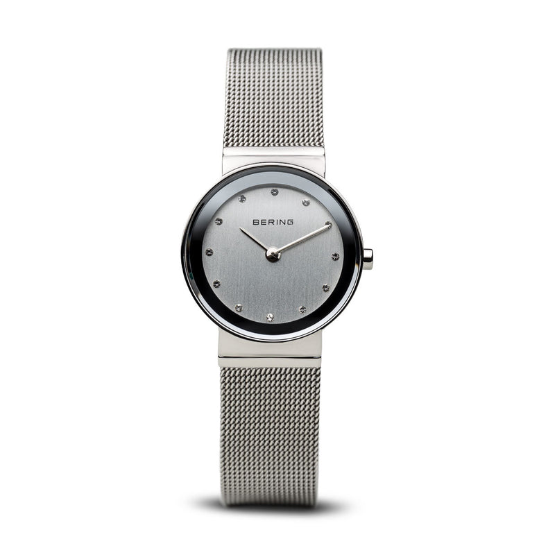 Bering | Classic polished silver mesh swarovski 26mm dial | 10126-000
