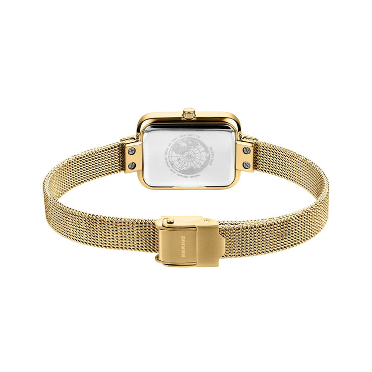 Bering | Classic Silver brushed and polished and gold 20mm silver square dial | 14520-334