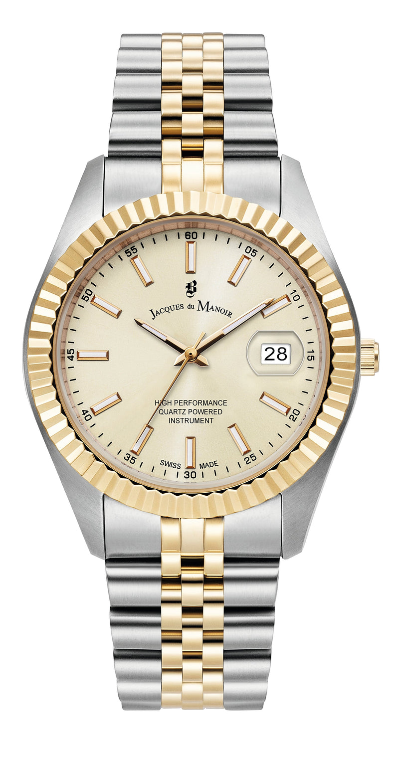 Jacques Du Manoir | Inspiration Business gold 40mm dial two tone bracelet | JWN01704