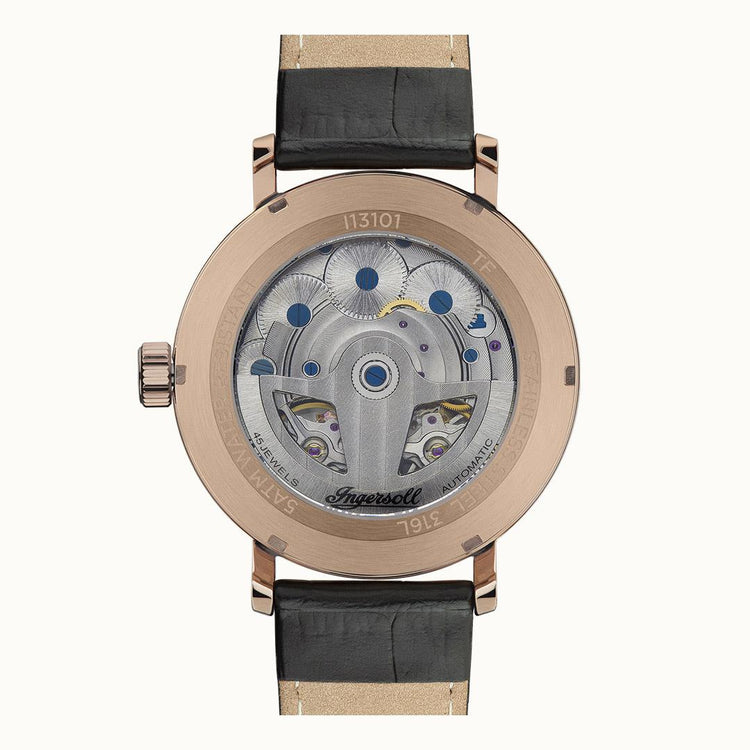 Ingersoll | Tennessee dual rotor 45.5mm light grey dial and black leather| I13101