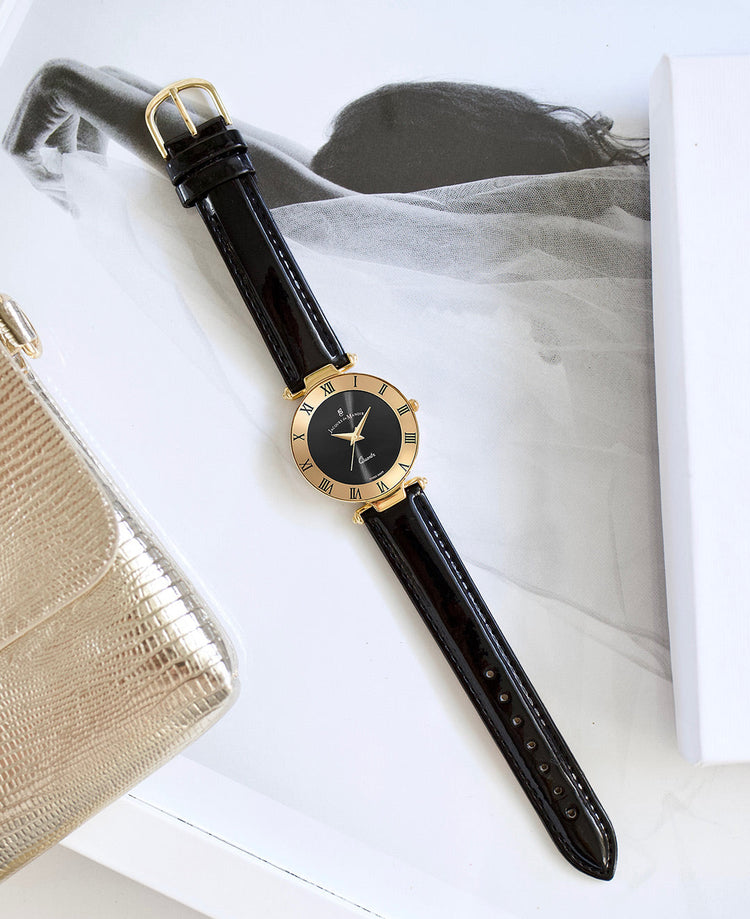 Jacques Du Manoir | Coupole Classic Gold Bezel Black 33mm dial | RCJ.11