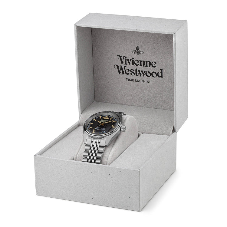 Vivienne Westwood | Sydenham silver link black 40mm dial | VV251BKSL