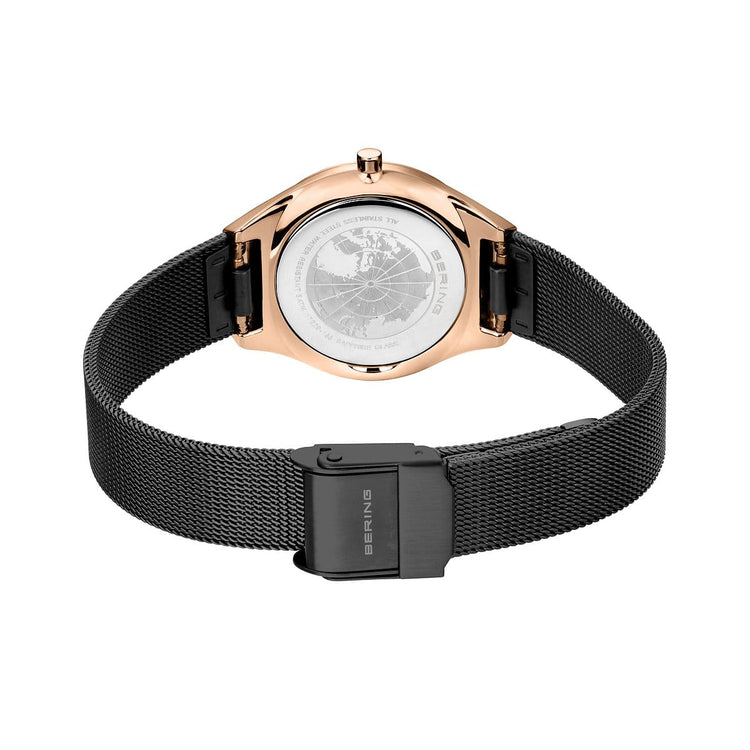 Bering | Ultra slim mother of pearl 29mm dial black mesh | 18729-166
