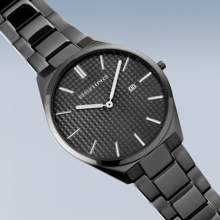 Bering | Ultra Slim grey 40mm dial and stainless steel links | 17240-777