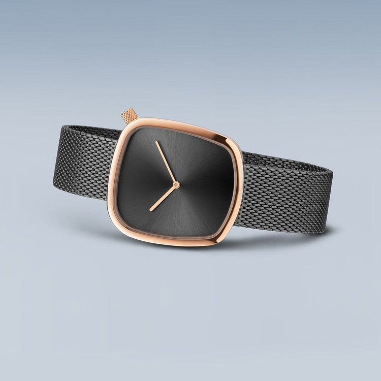 Bering | Pebble grey rose gold 37mm dial mesh | 18034-369