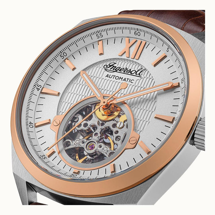 Ingersoll | Shelby automatic silver rose gold leather 44mm dial | I10901