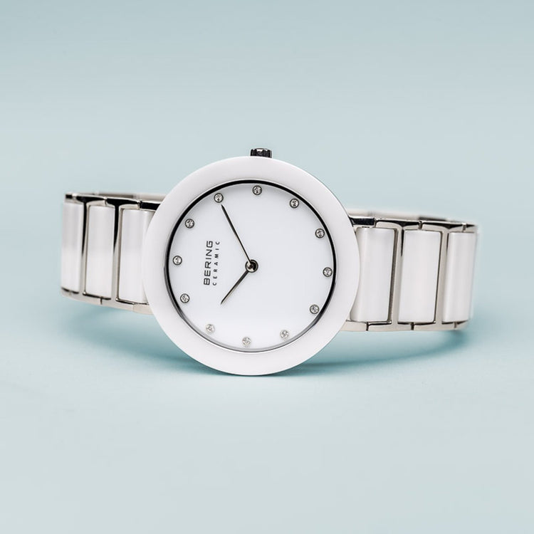 Bering | Ceramic pure white 35mm silver and white dial | 11435-754