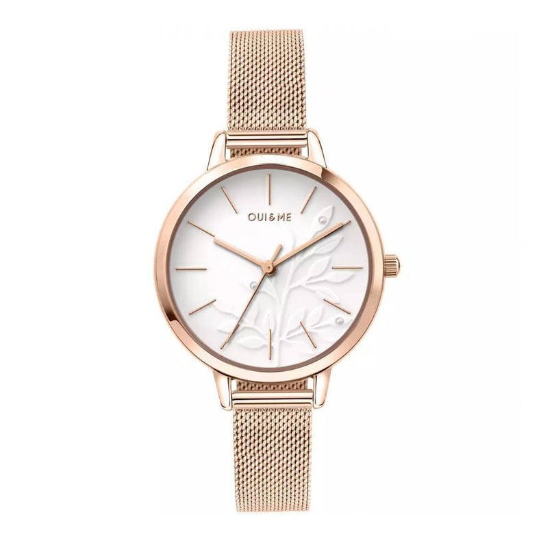 Oui&Me | Fleurette 3D floral rose gold 34mm dial | ME010134