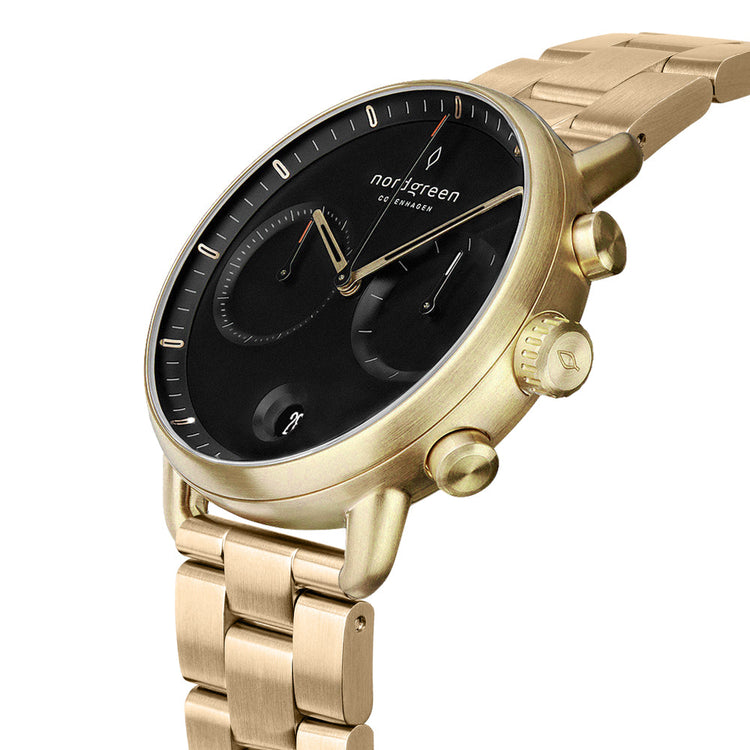 Nordgreen | Pioneer gold black 42mm dial | PI42GO3LGOBL