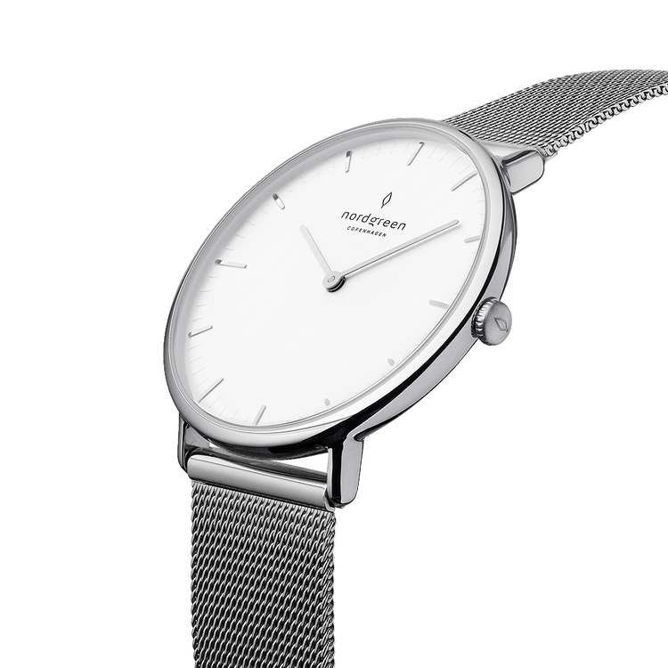 Nordgreen | Native 28mm white dial silver mesh | NR28SIMESIXX