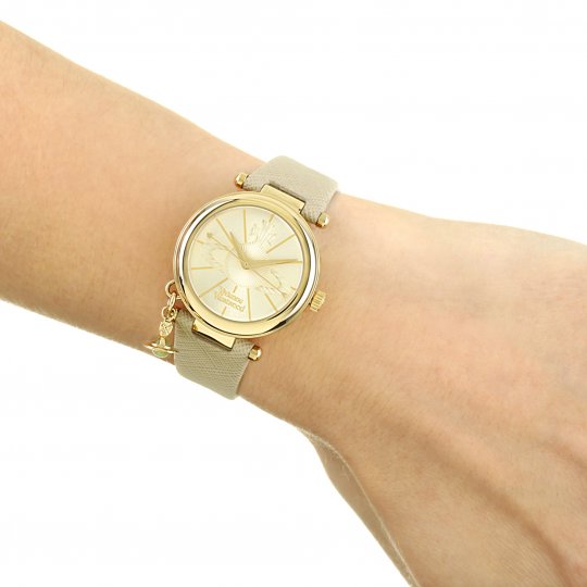 Vivienne Westwood | Orb Pop gold cream 32mm dial | VV006GDCM