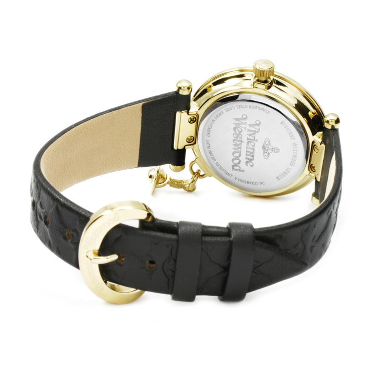 Vivienne Westwood | Orb II gold black leather 32mm dial | VV006BKGD