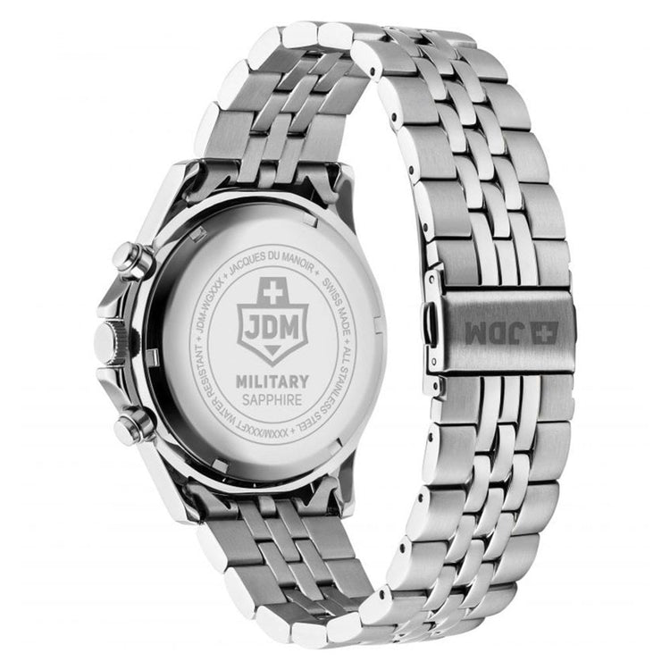 JDM Military | Delta chrono blue 42mm dial silver link | JDM-WG009-03