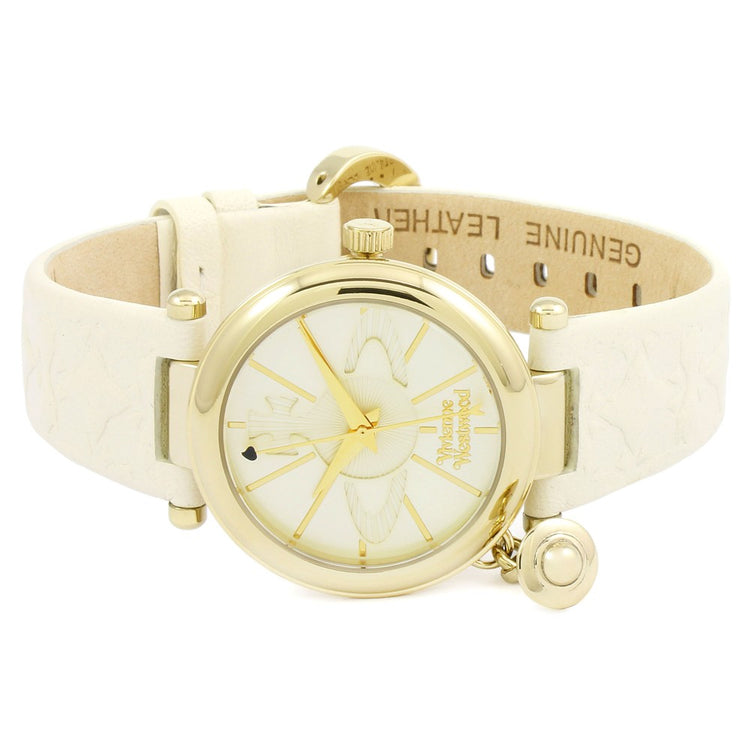 Vivienne Westwood | Orb II gold white leather 32mm dial | VV006WHWH