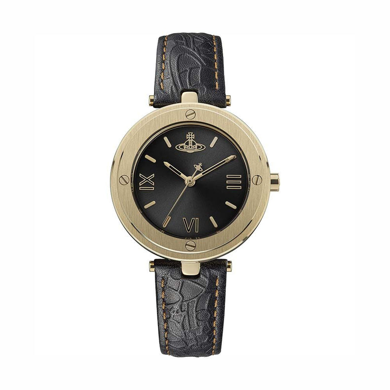 Vivienne Westwood | Whitehall Gold 34mm dial black leather | VV287BKBK