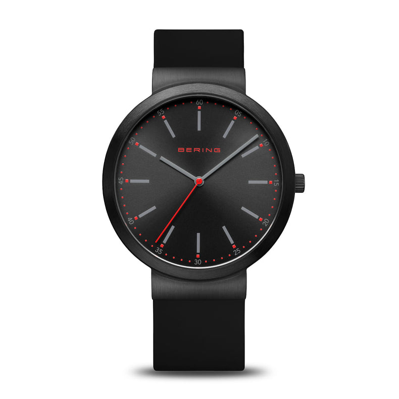 Bering | Black 41mm dial and black silicon strap | 10141-402