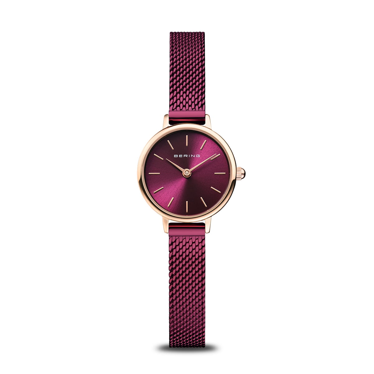 Bering | Classic rose gold and purple 22mm dial milanese | 11022-969