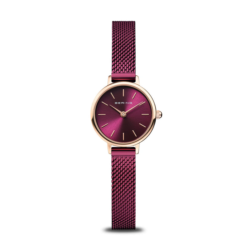 Bering | Classic rose gold and purple 22mm dial milanese | 11022-969