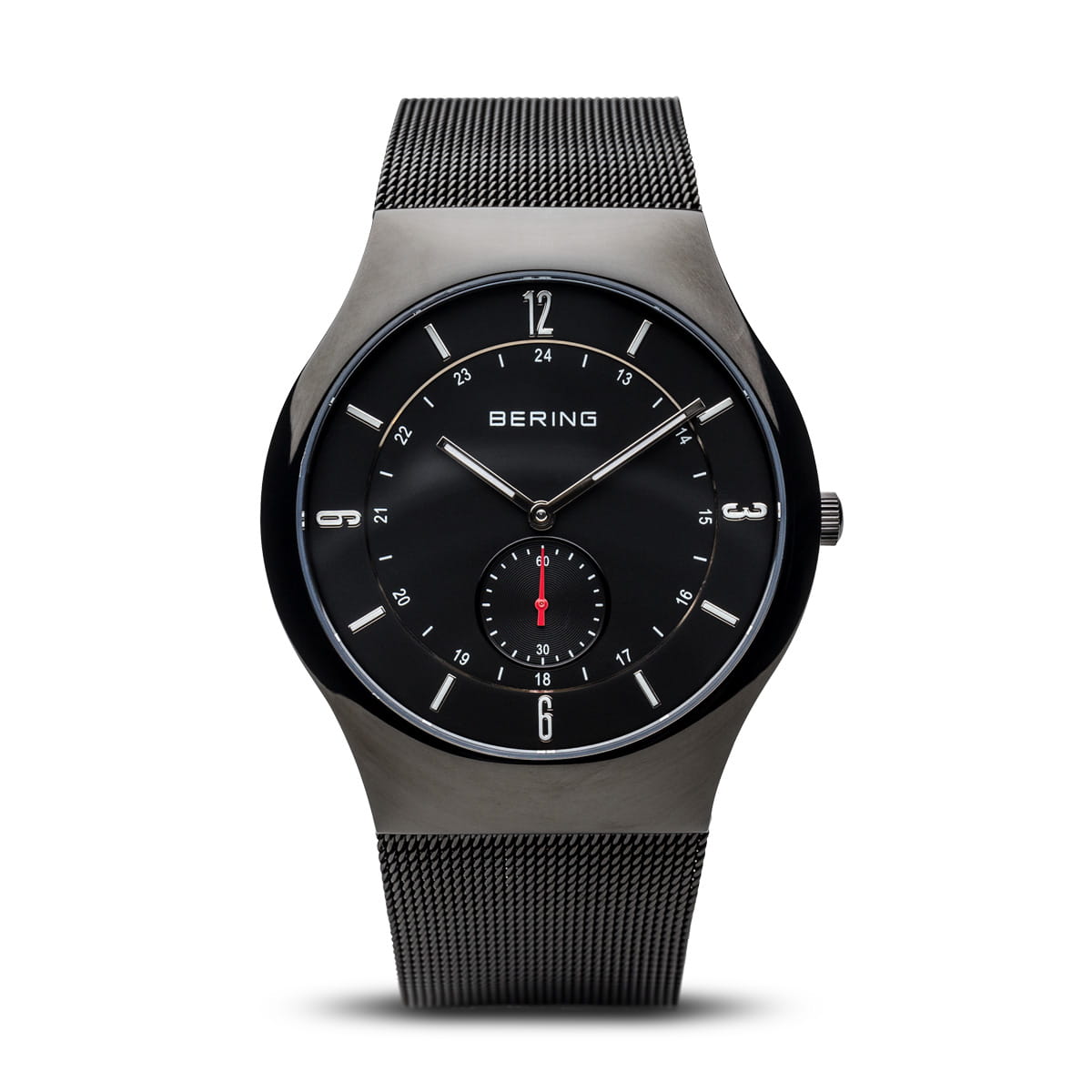 Bering | Classic brushed black mesh watch | 11940-222