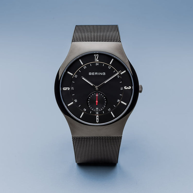 Bering | Classic brushed black mesh watch | 11940-222