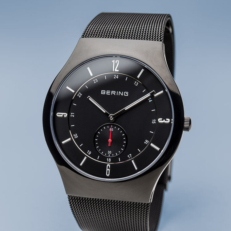 Bering | Classic brushed black mesh watch | 11940-222