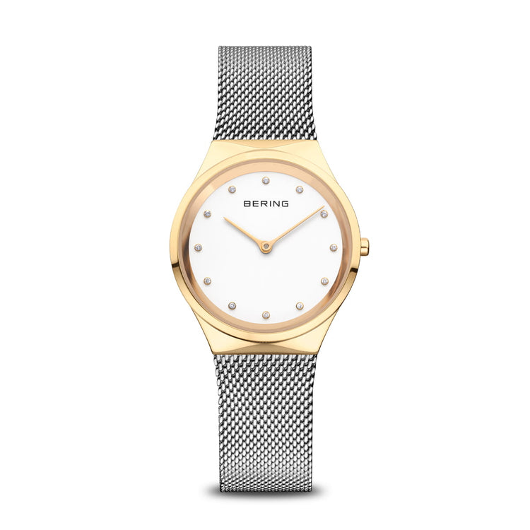 Bering | Classic gift set gold and white 31mm dial with matching bracelet | 12131-010-190-GWP1