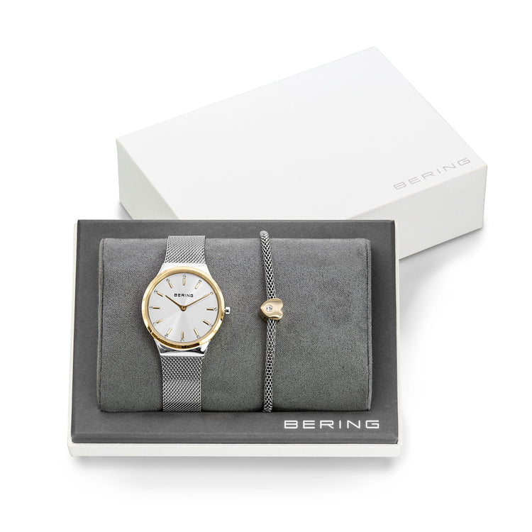 Bering | Classic gift set gold and silver 31mm dial with silver bracelet | 12131-014-GWP