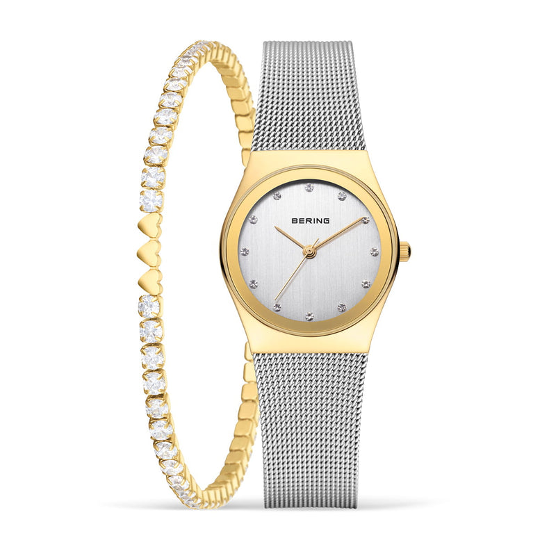 Bering | Classic gift set gold and silver 27mm dial with gold bracelet | 12927-001-GWP