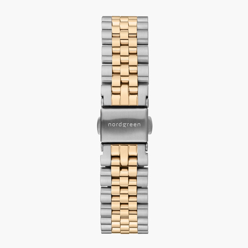 Nordgreen | Two tone silver gold 5 link 16mm strap band (32mm dial) | ST16POSG5LSG