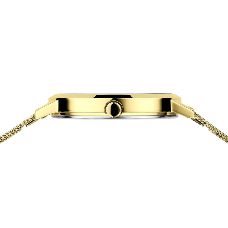 Bering | Classic gold 34mm black dial gold mesh strap | 13434-332