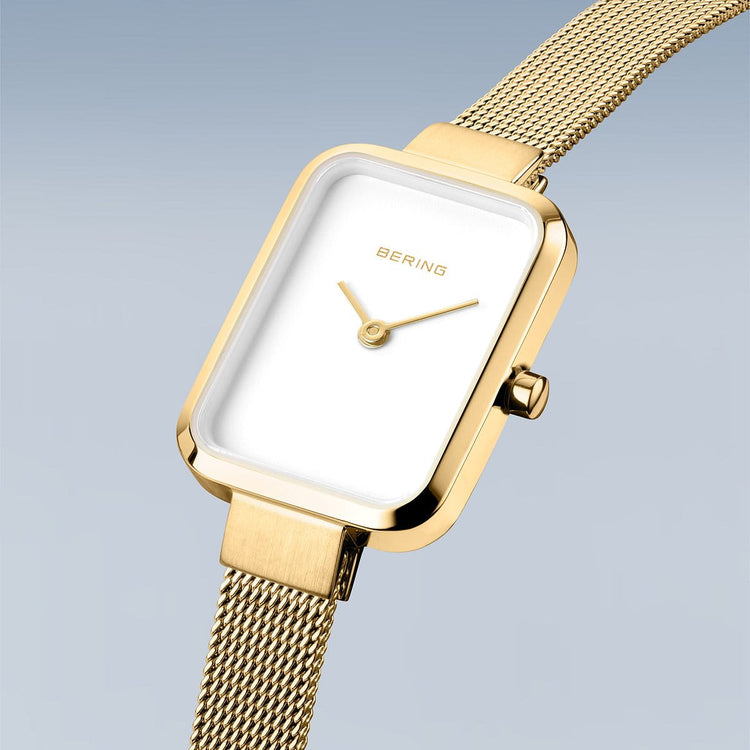 Bering | Classic Silver brushed and polished and gold 20mm silver square dial | 14520-334