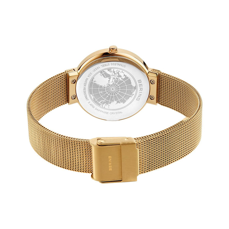Bering | Classic gold and white 31mm dial milanese | 14531-334