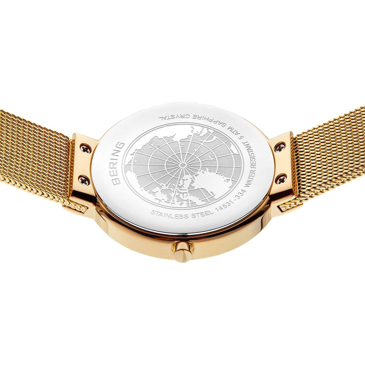 Bering | Classic gold and white 31mm dial milanese | 14531-334