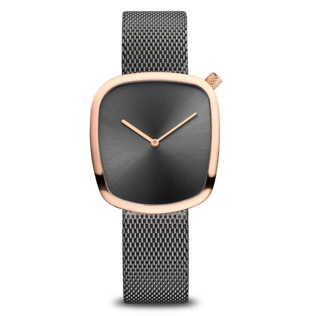Bering | Pebble grey rose gold 37mm dial mesh | 18034-369