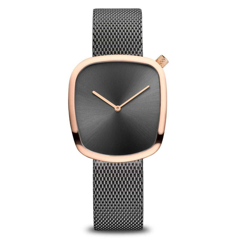 Bering | Pebble grey rose gold 37mm dial mesh | 18034-369