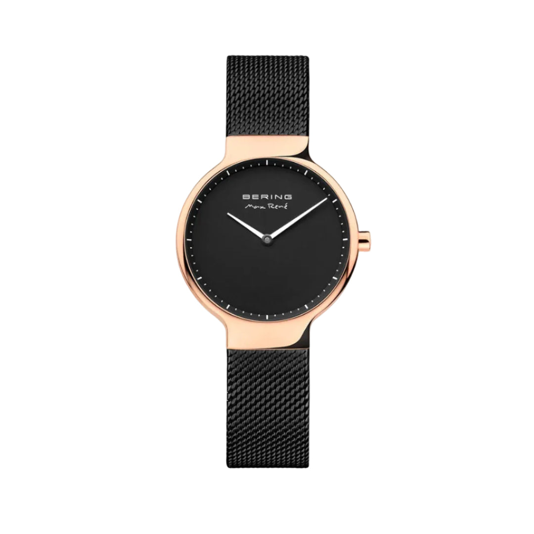 Bering | Max René rose gold black 31mm dial black milanese strap | 15531-262