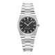 A Jacques du Manoir Horizon Ladies watch with a black dial and stainless steel bracelet.