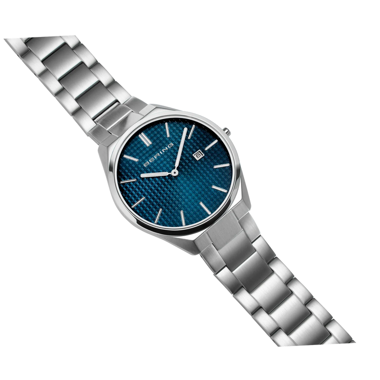 Bering | Ultra Slim blue 40mm dial and stainless steel links | 17240-707