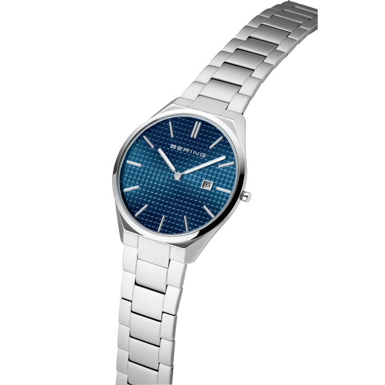 Bering | Ultra Slim blue 40mm dial and stainless steel links | 17240-707