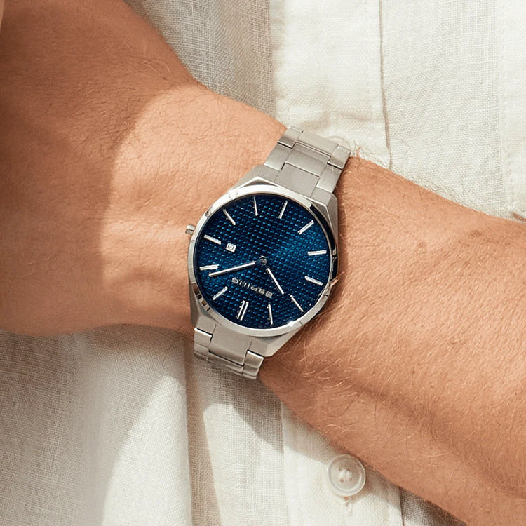 Bering | Ultra Slim blue 40mm dial and stainless steel links | 17240-707