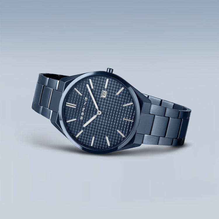 Bering | Ultra Slim blue 40mm dial and blue stainless steel links | 17240-797