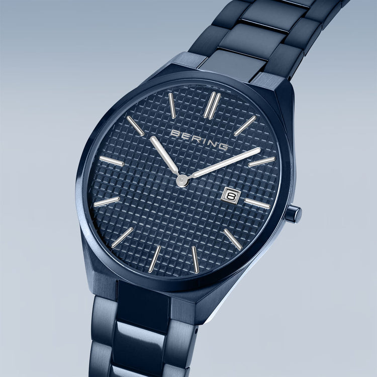Bering | Ultra Slim blue 40mm dial and blue stainless steel links | 17240-797
