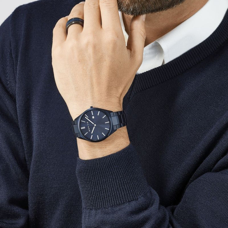 Bering | Ultra Slim blue 40mm dial and blue stainless steel links | 17240-797