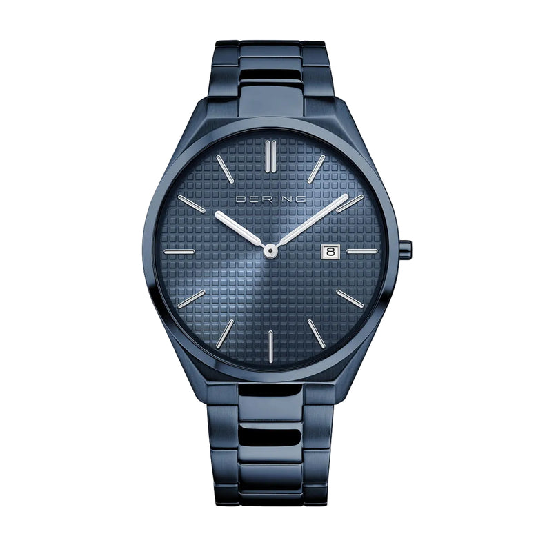 Bering | Ultra Slim blue 40mm dial and blue stainless steel links | 17240-797