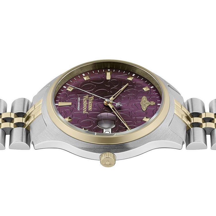 Vivienne Westwood | Camberwell purple 37mm dial two tone link | VV261BYSG