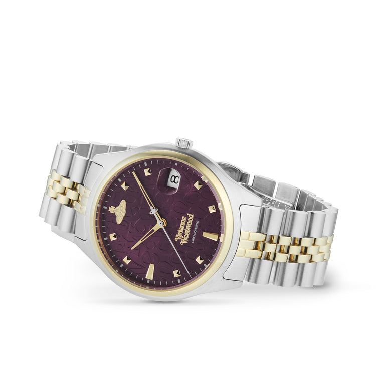 Vivienne Westwood | Camberwell purple 37mm dial two tone link | VV261BYSG