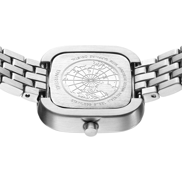 Bering | Classic 26mm square silver case metal strap | 17926-704