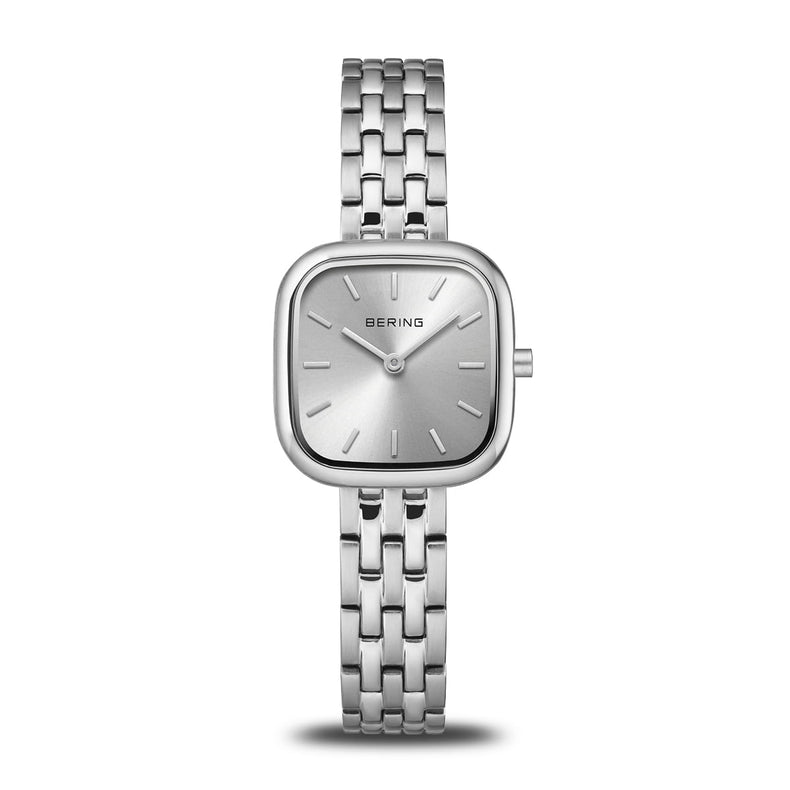 Bering | Classic 26mm square silver case metal strap | 17926-704